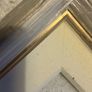 frame vintage swept/moulded off-white painted wooden frame with a gold-gilded inner slip/sight edge Image 5