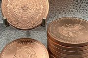 2avdp oz Fine 999 Copper Bullion Aztec Round price each.