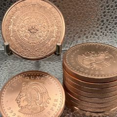 2avdp oz Fine 999 Copper Bullion Aztec Round price each.