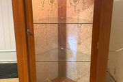 vintage corner display cabinet