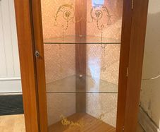 vintage corner display cabinet