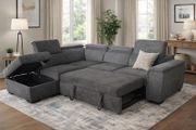 New Prague Grey Fabric Sofa Bed With Storage