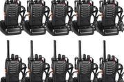 10pcs Two-Way Radio Walkie Talkies-Long Range Walkie Talkie 16CH Single Band LED Light Voice Prompt with Original Earpieces for Field Survival Biking and Hiking (FREE POSTAGE)