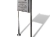 Triple Mailbox on Stand Stainless Steel