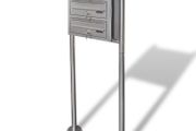 Triple Mailbox on Stand Stainless Steel