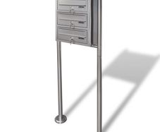 Triple Mailbox on Stand Stainless Steel