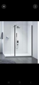 Merlyn 900 wetroom and 300 Swivel panel matt black