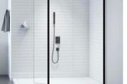 Merlyn 900 wetroom and 300 Swivel panel matt black