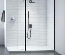 Merlyn 900 wetroom and 300 Swivel panel matt black
