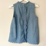 Sezane blue top blouse 36 Image 2