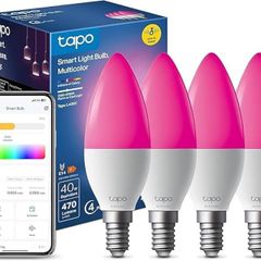 Alexa Light Bulbs, E14, LED Light Bulb, 470 Max Lumens, Dimmable, Colour Changing Light Bulb, Auto Biorhythm,Music Sync,Voice/APP Control,Schedule & Timer
