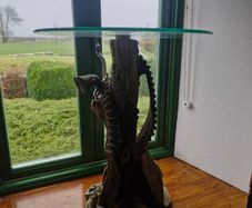 Glass top wild west ornamental table