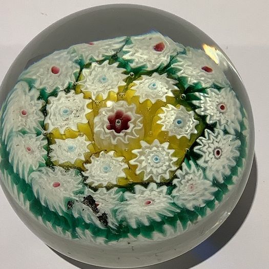 Vintage Millefiori glass paperweight