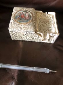 Vintage Empire Ware cigarette cases gold chintz