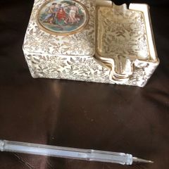 Vintage Empire Ware cigarette cases gold chintz