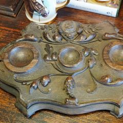 Victorian Antique Oak Sewing Pin Holder