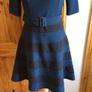 Ladies Navy Blue and Black classic fit and flare  dress made in italy size L Uk 12/14 includes postage Image 3