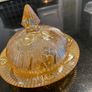 Very Pretty vintage glass dish with  lid Image 3
