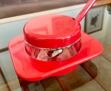 Vintage 1970s VALIRA Retro Parmesan Serving Dish and Spoon