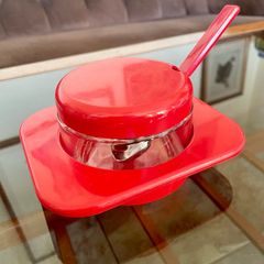 Vintage 1970s VALIRA Retro Parmesan Serving Dish and Spoon