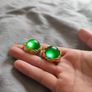Kirks Folly Natural Green Chalcedony Stud Earrings Image 2