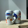 Vintage Porcelain Mug People Salt & Pepper Shaker Image 2