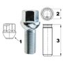 20 x alloy wheel bolts nuts lugs M14 x 1.5 17mm Hex 28mm thread Radius 10,9 Grade Image 2