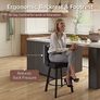 Bar Stools Set of 2, Waterproof PU Leather Bar Stool, 360 Rotating Breakfast Bar Stools with Footrest, Seat Height 66.5 cm, Load Capacity 150 kg, Black Image 6