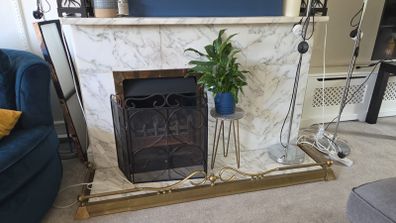 Fireplace and surrounding stone
