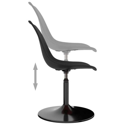 Swivel Dining Chairs 6 pcs Black PP