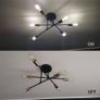NEW SALE | Vintage Sputnik Ceiling Light, bringing luxury and comfort to your space in an instant under the warm light of E27 Edison bulb Modern Black 4-Light Chandelier, Recommend to use Edison Light Bulbs ( pls Search Bulb ASIN: B08G4YN3TJ) E27 lamphold Image 5