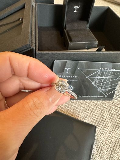 Tolkowsky 18ct White Gold Diamond Halo Ring