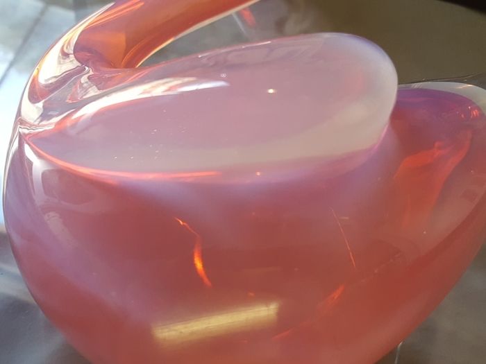 Murano Glass Pink Opaline Swan