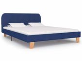 Bed Frame Blue Fabric 135x190 cm