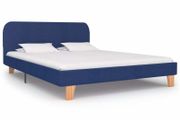 Bed Frame Blue Fabric 135x190 cm