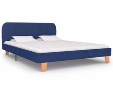 Bed Frame Blue Fabric 135x190 cm