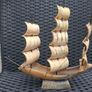 Vintage handmade Bull horn model Sailing Boat Image 9