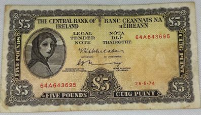 Irish Bank Notes - Lady Lavery - 5 Pound Notes (2 Avail)