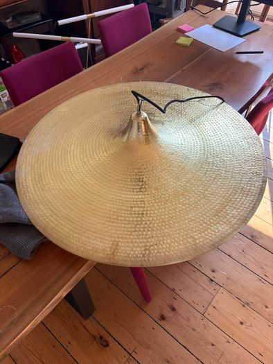 Stunning beaten brass disc lamp (Vintage Habitat) Make an offer.