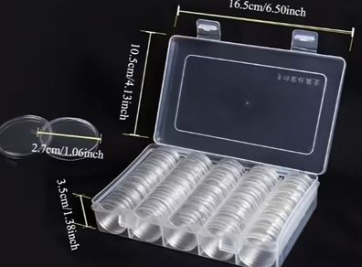 100pcs Premium Transparent Coin Protectors - 27Mm size.