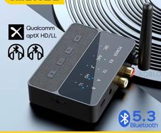 VAORLO Qualcomm Bluetooth 5.3 Receiver Transmitter aptX HD/LL Low Latency 3.5mm AUX RCA Jack Wireless Audio Adapter For PC TV