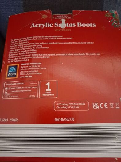 Christmas acrylic santa boots.