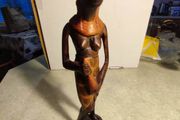Vintage Authentic African Folk Art Masai Warrior  of Wooden Sculptures Statues Kenya 1940