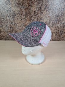 Womens Ariat baseball cap mesh trucker snapback white pink horseriding equestrian wear