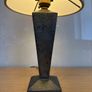 Antique Arts and Crafts Talbot hammered pewter table lamp c1930 Image 3