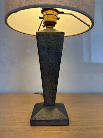 Antique Arts and Crafts Talbot hammered pewter table lamp c1930