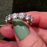 Platinum plated sterling silver Eternity Ring with 7.5ct of Moissanite Image 4