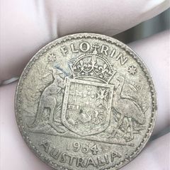 Silver 1954 florin Australia