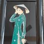 Stunning framed Vietnamese lacquered textured picture Image 3