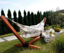 Large Garden Hammock With Wooden Stand - Delivery